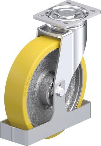 Blickle Stahlblech-Lenkrolle LH-GTH 250K-FS in Silber mit 250 mm Rad-Durchmesser und 900 kg Tragfähigkeit - Bild 1