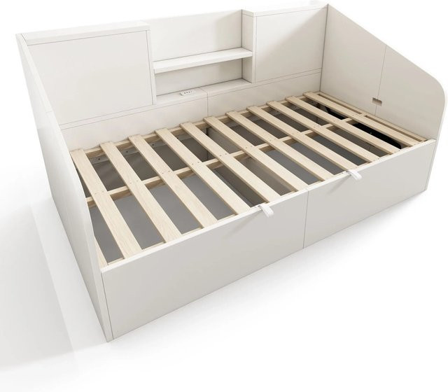Merax Tagesbett Weiß mit USB-Ladeport und Stauraum durch Lift-up-Funktion B/T/H: 90 x 190 x 105 cm - Bild 1