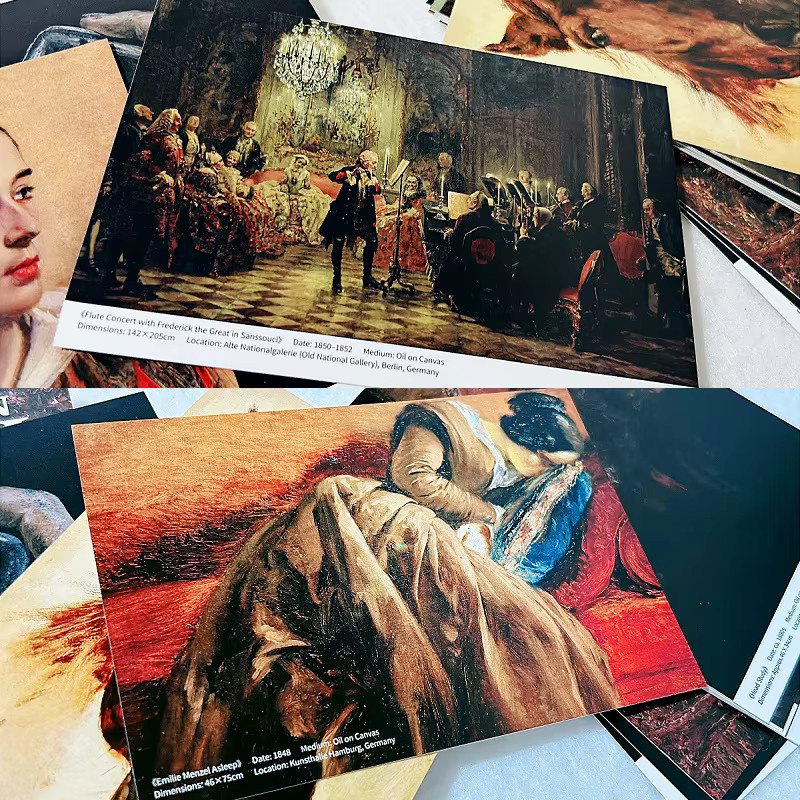 30-teiliges Adolph Von Menzel Ölgemälde-Postkarten-Set aus Papier in Multicolour - Bild 3