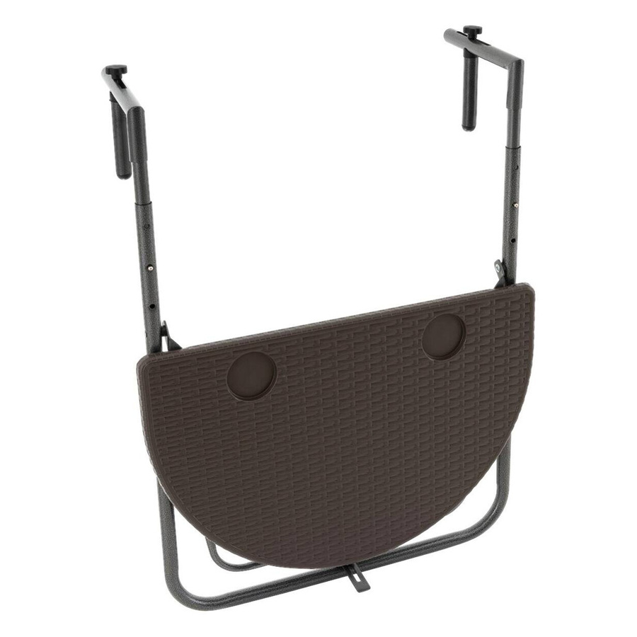 VCM Balkonhängetisch aus Polyrattan in Braun, klappbarer Wandtisch, H: 83 cm, B: 59 cm, T: 63 cm - Bild 3