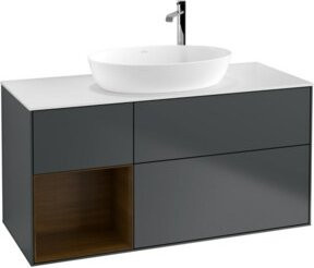 V&B Waschtischunterschrank Finion mit Wandbeleuchtung, Lackiert, Breite: 120 cm, Höhe: 60,3 cm, Tiefe: 50,1 cm - Bild 1