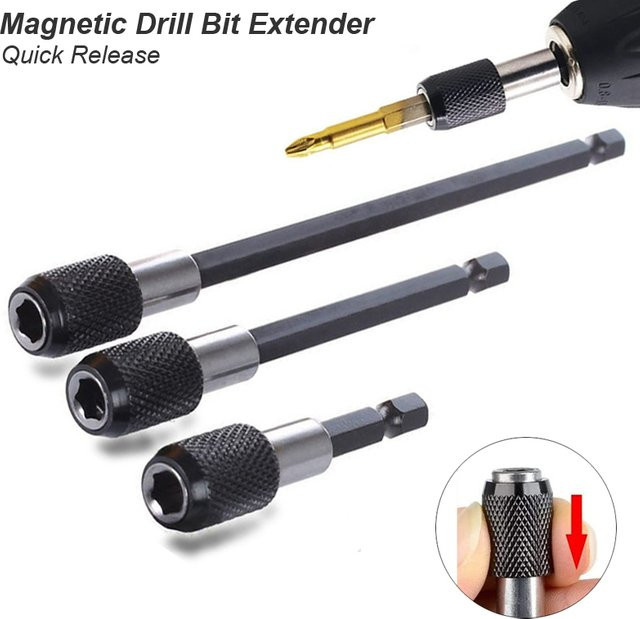 Magnetischer Hex Bohrer Halter mit Schnellwechsel-Funktion und 1/4 Zoll Adapter von atooltour in Schwarz - Bild 1