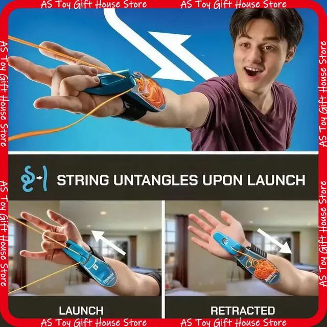 Hot Toys Elektrischer Spinnennetz-Launcher, im Dunkeln leuchtend, mit einziehbarem Leuchtseil, automatische Kordelrückführung - Bild 1