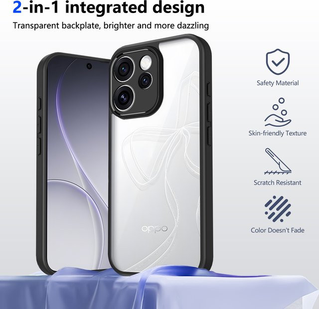 Stoßfeste matte Schutzhülle für Oppo Reno Serie in Transparent oder Schwarz - Bild 1