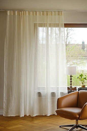Jotex ELLEN Leinenvorhang extra breit, Weiß, Höhe: 300 cm - Bild 1