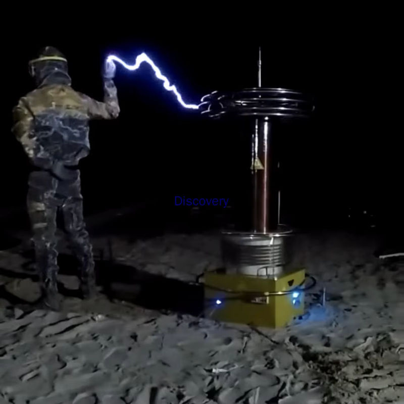 Elektrische Tesla Spule mit Blitz-Effekt und Plasma Horn in Mehrfarbig aus Metall - Bild 2