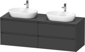 Duravit Waschtischunterschrank Ketho.2 in Grau mit 4 Schubladen, wandhängend, B: 160 cm, T: 55 cm, H: 56,8 cm - Bild 1