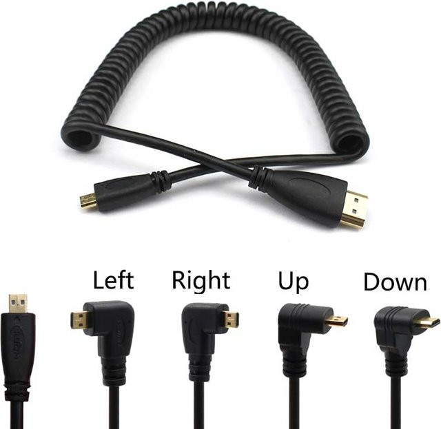 BSN Micro HD zu HDMI Kabel in Schwarz, 4K High-Speed Federkabel mit Ethernet/LAN und vergoldeten Steckern für SLR Kamera, HDTV und Tablet - Bild 1