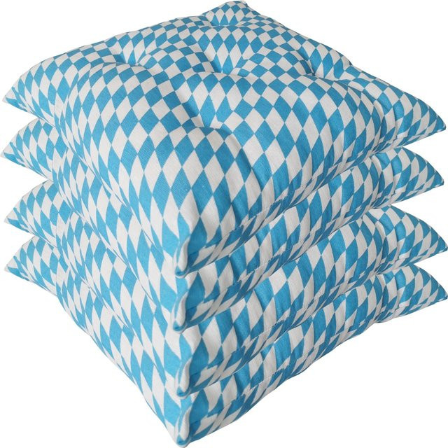 NYVI Stuhlkissen Genua 4er Set in Bayrischblau mit Steppung, B/B: 38 x 38 cm - Bild 1