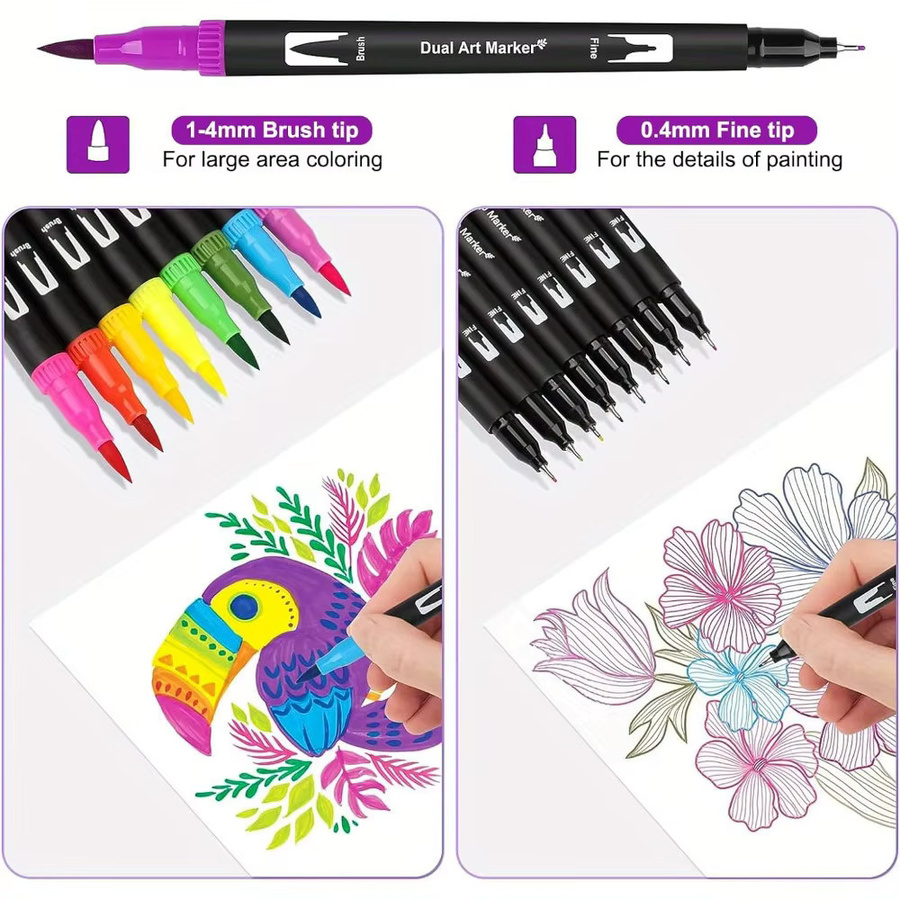 120 Farben Aquarellstift-Set mit zwei Spitzen in Multicolour für Schule und Büro zum Zeichnen und Skizzieren - Bild 5