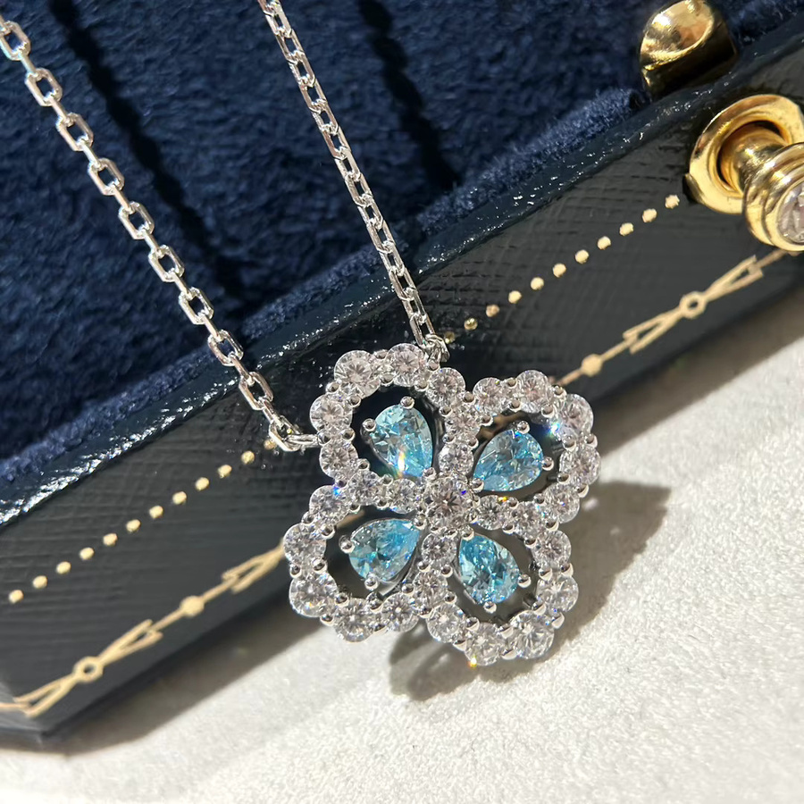 MESSITOK Ohrring-Halskette, 18 Karat Weißgold, 925 Silber, Damen - Bild 3