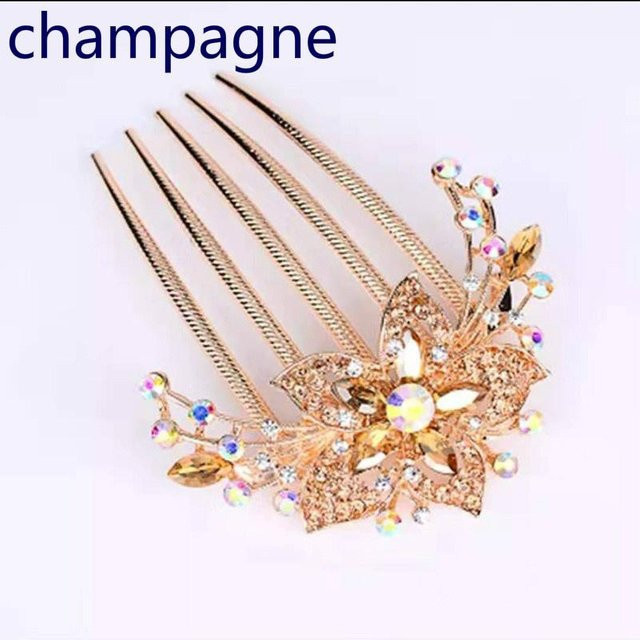 Haarnadel LChome, Legierung, Diamant, Strass, Champagner, Mädchen - Bild 1