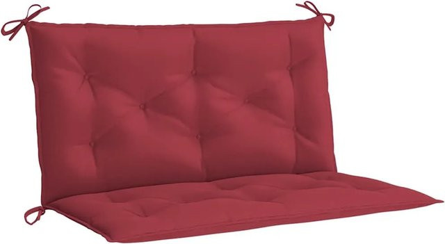 vidaXL Gartenbank-Auflage aus Polyester in Weinrot, wasserabweisend und atmungsaktiv, B/T: 100 x 50 cm und 50 x 7 cm - Bild 1