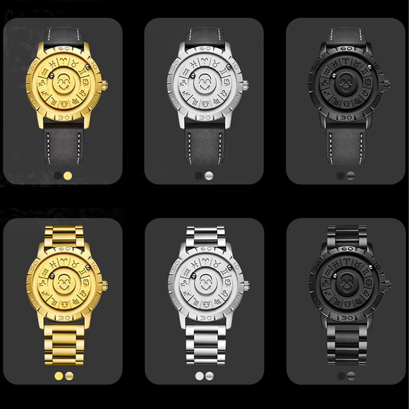 FOXBOX Armbanduhr Totenkopf, Quarz, Edelstahl, Silber, Herren - Bild 6