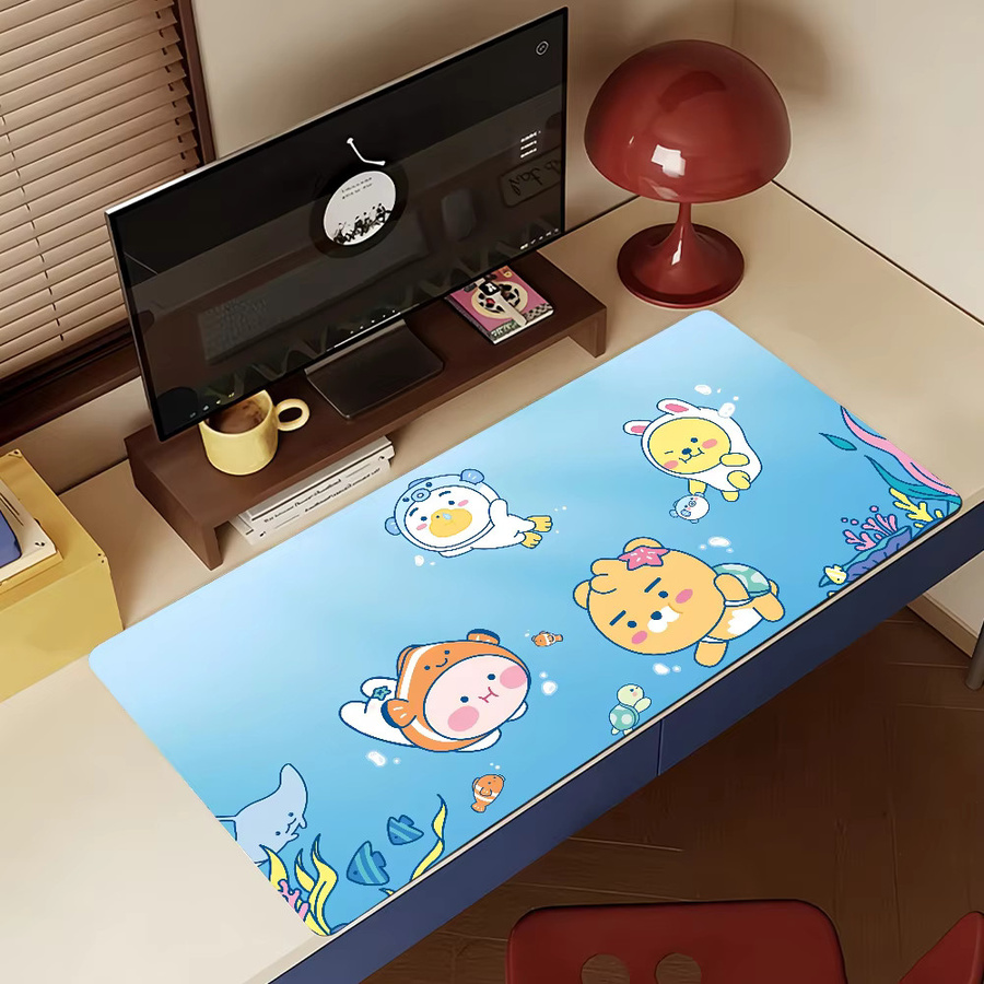 K-Kakaos Cartoon F-Friends Mauspad in Blau, rutschfeste Schreibtischunterlage aus Gummi für PC und Laptop - Bild 3