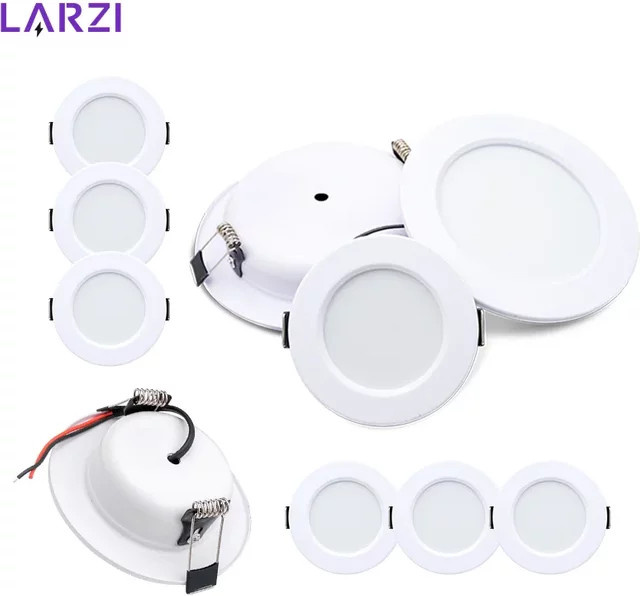 LARZI LED Einbaustrahler Rund aus Aluminium für Schlafzimmer und Küche in Weiß oder Silber - Bild 1