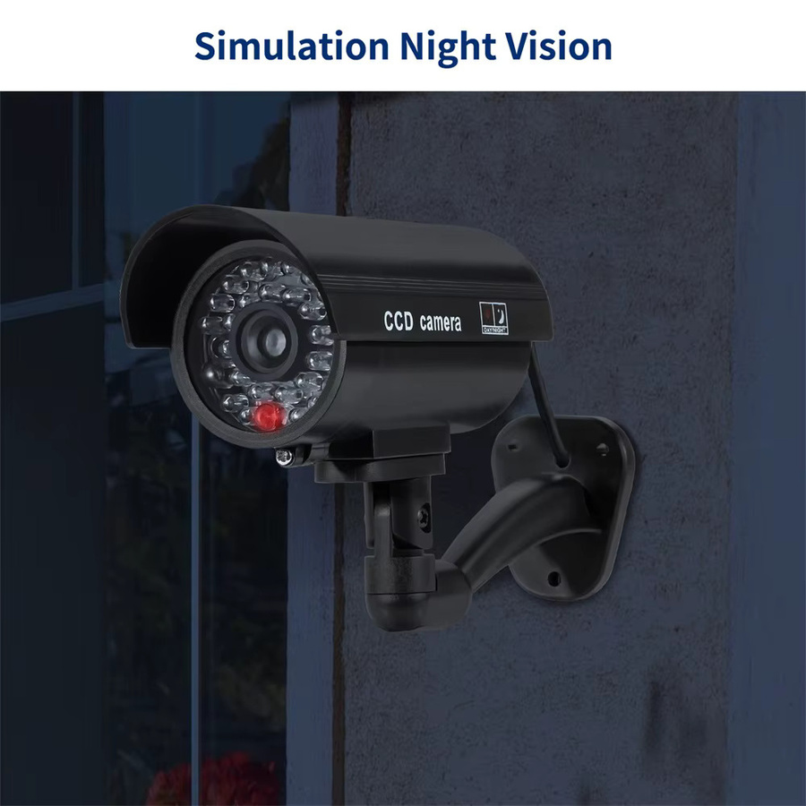 Fuers Dummy Kamera Simulation für Outdoor und Indoor mit LED Licht und Monitor zur Abschreckung, Schwarz - Bild 2