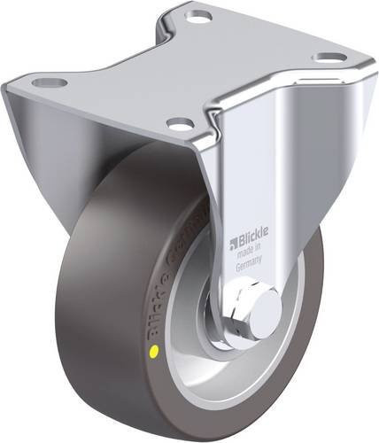 Blickle Stahlblech-Bockrolle BK-ALST 100K-1-AS in Silber/Grau mit 100mm Rad-Durchmesser und 320kg Tragfähigkeit - Bild 1