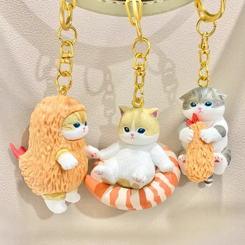 Mufosand Frittierte Garnelen Hai Katze Schlüsselanhänger Blindbox, Einzelfigur, Kunststoff, Bunt / Mehrfarbig - Bild 3