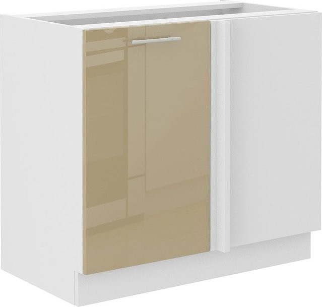 Eckunterschrank Lara in Cappuccino Hochglanz, Breite: 105 cm, Tiefe: 60 cm - Bild 1