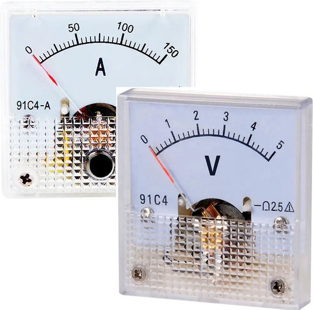 FXCOD DC-Amperemeter 91C4 Analoges Voltmeter mit mechanischem Zeiger in Weiß - Bild 1