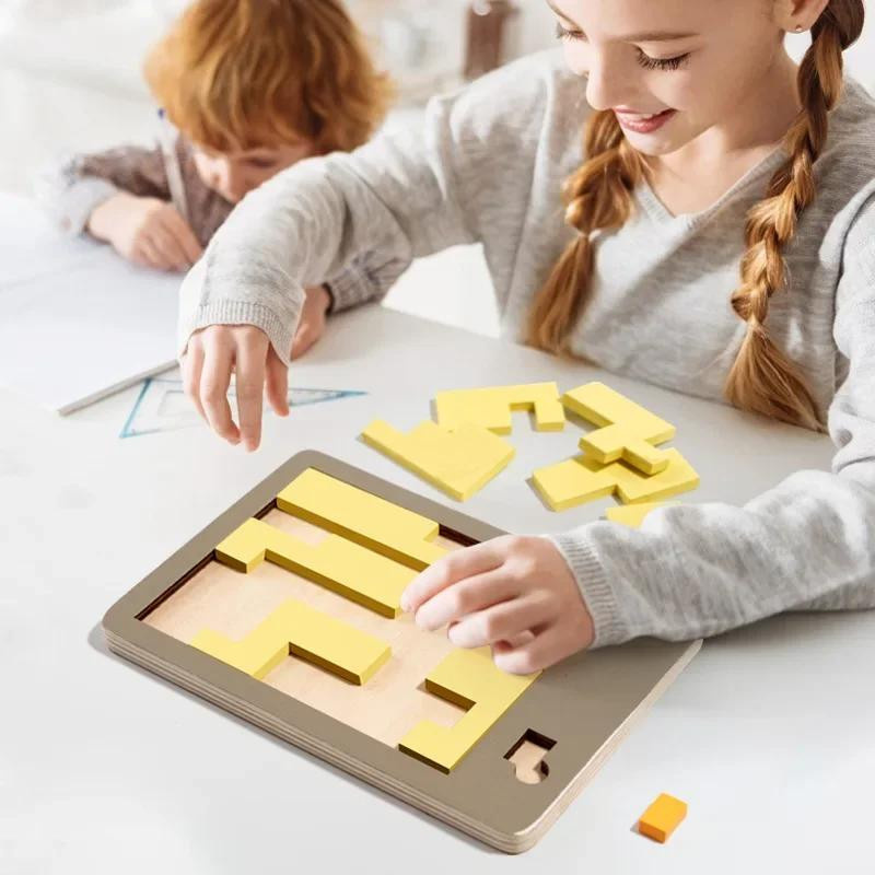 FUYAOZHISHANG Tangram-Brett-Puzzlespiel, Holz, bunt, ab 0 Jahre - Bild 2
