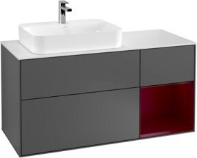 V&B Finion Waschtischunterschrank mit LED-Beleuchtung in Weiß und Anthrazit, Breite: 120 cm - Bild 1