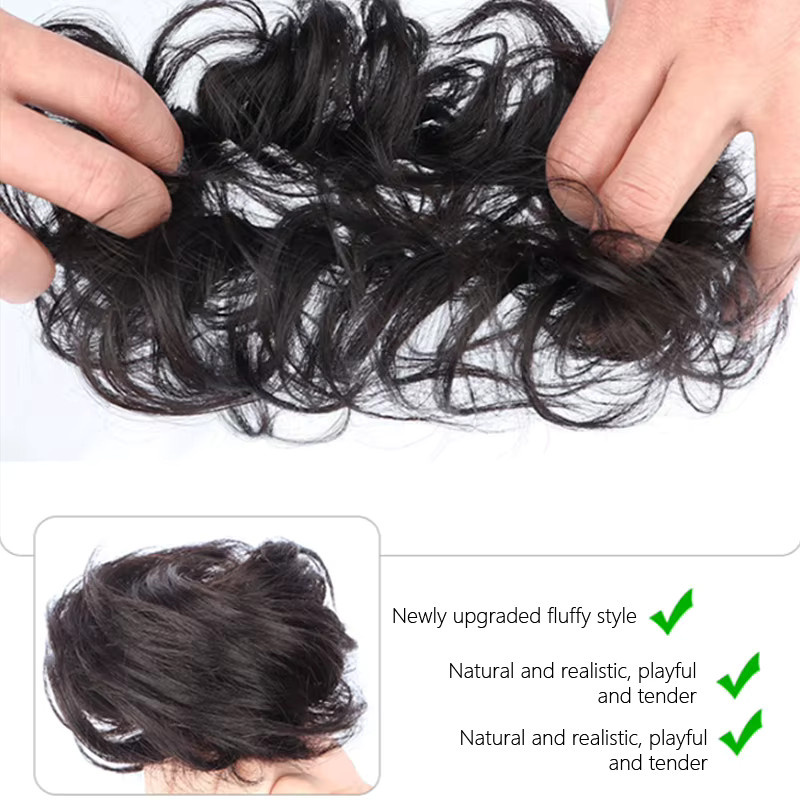 HNKMP Donut-Haarteil lockiger Dutt-Chignon mit Klammer und Haargummis, Damen - Bild 4