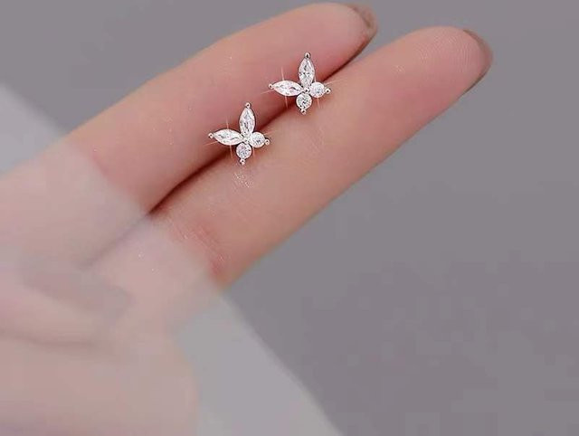 Lucky Star Jewelry Ohrstecker 925 Silber, Schmetterling, Zirkonia, Damen - Bild 1