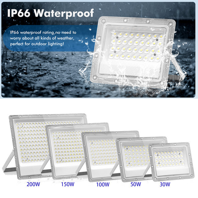Wasserdichter LED-Flutlichtstrahler IP65 für Außenbereiche, COB-LED-Projektor in Weiß für Garten und Straße, 220V - Bild 1