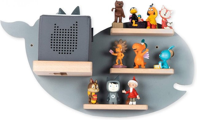 BOARTI Kinderregal Wal als Wandregal aus Holz für Toniebox und Figuren mit Magneteinsätzen, H x B x T: 29 x 51 x 19 cm - Bild 1