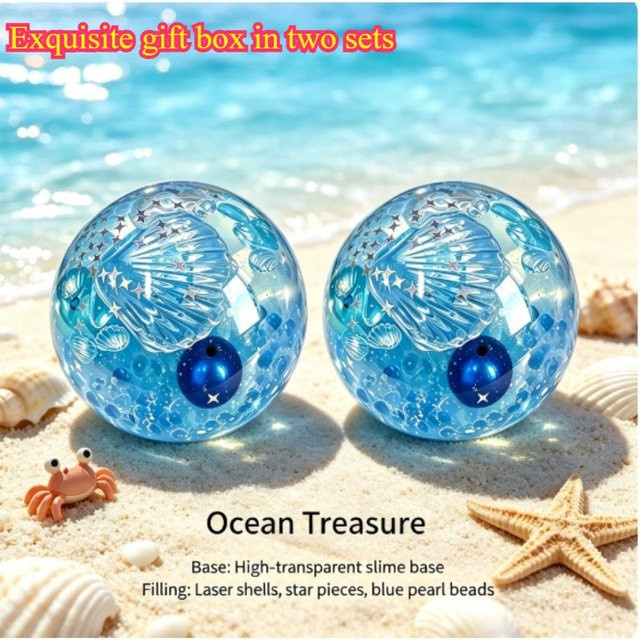 A Family Of Home Textiles Ozean-Thema Squishy Spielzeug, Eis Transparent, Stressball - Bild 1