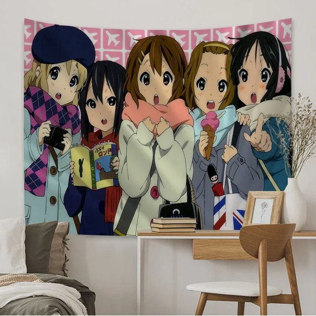 VIKAMA Anime Cartoon Wandteppich mit Mandala und Boho Design in Multicolour als dekorativer Wandbehang für Schlafzimmer und Wohnheim - Bild 1