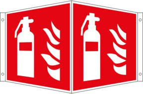 Eichner Brandschutz-Winkelschild Feuerlöscher aus Aluminium in Rot, B/H: 20 x 20 cm - Bild 1
