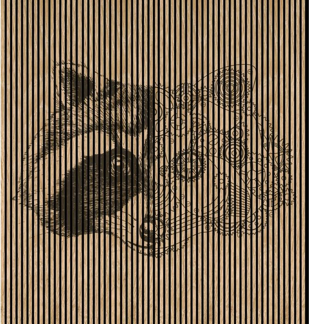 FN Acustico Akustikplatte Racoon 1 Bunt aus PET und MDF mit Klebefolie H x B x T: 2.400 x 2.253 x 19 mm - Bild 1