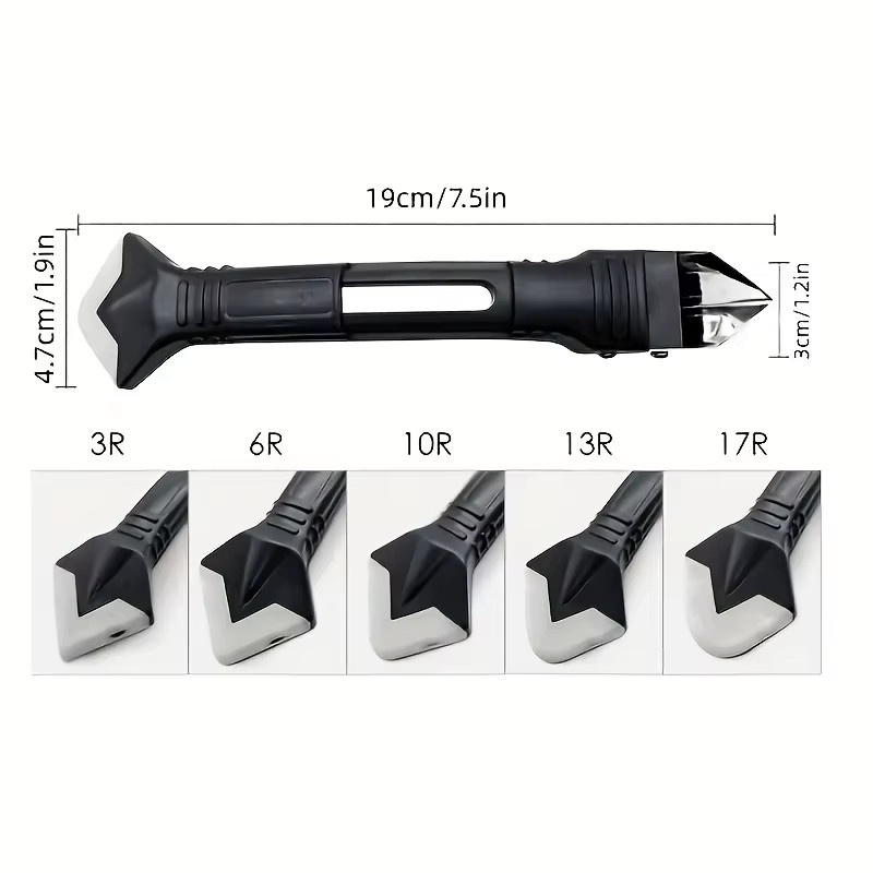 Rafford 5in1 Multifunktionales Silikon Schaber Set zum Abdichten und Kleber Entfernen in Schwarz - Bild 4