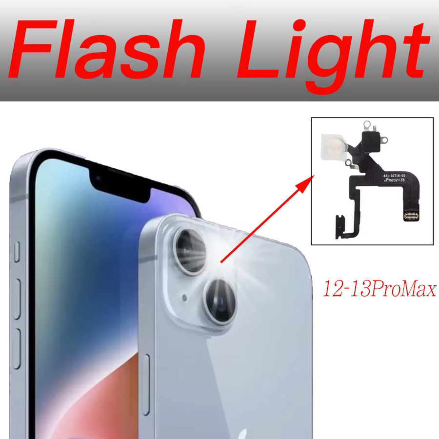 LED-Blitzlicht-Flexkabel Ersatz für iPhone 12 13 14 15 Plus Mini Pro Max in Schwarz - Bild 3