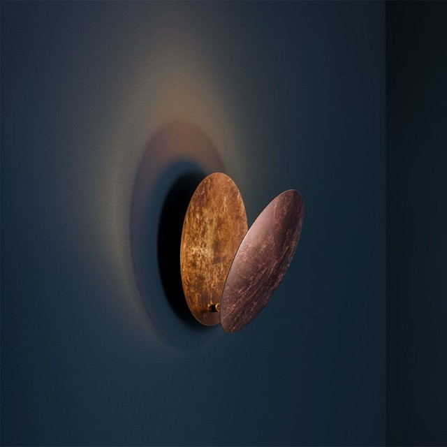Catellani & Smith Lederam LED-Wandleuchte in Blattkupfer, Durchmesser: 17 cm, dimmbar und verstellbar, warmweißes Licht (2700K) - Bild 1