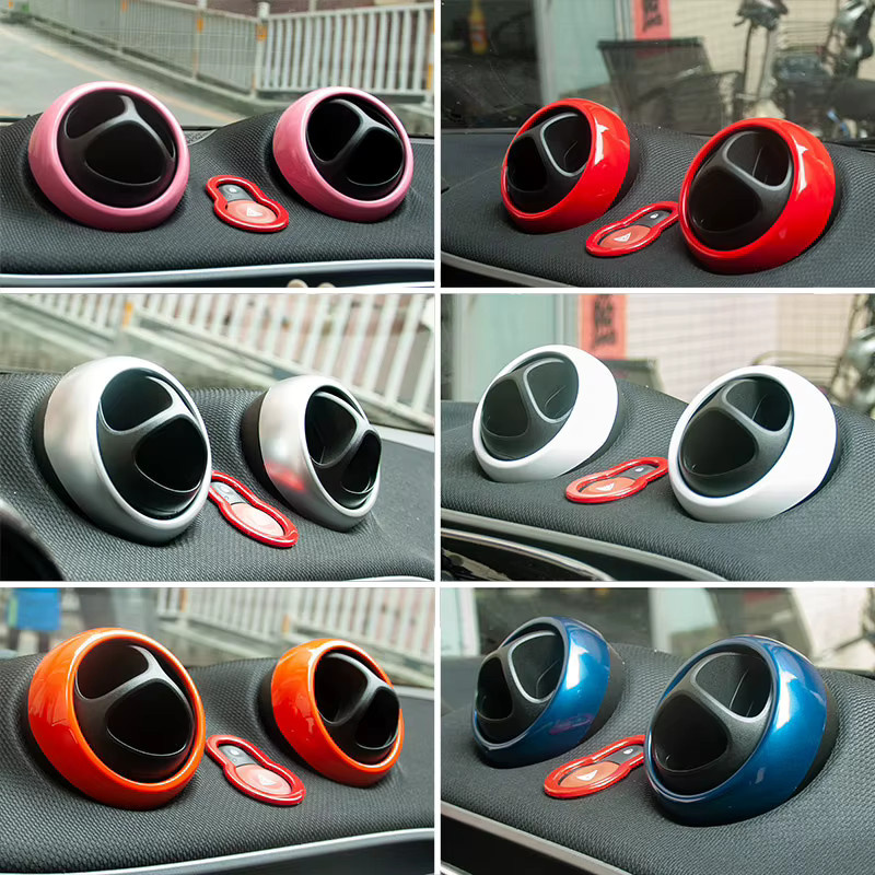 Kosero Auto Luftauslass Dekoration Abdeckung Ring Trim Streifen für Smart 453 Fortwo Forfour Innenmodifikation Zubehör, Bunt, ABS - Bild 4