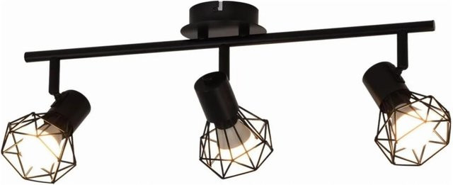 ZMH LED Deckenleuchte im Industrial Vintage Design, 3-flammig, Schwarz, schwenkbar, E14 Fassung - Bild 1