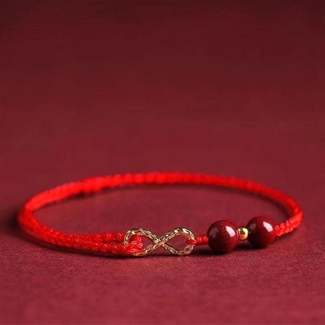 Xiga Armband, geflochten, Unendlichkeit Symbol, Perle, rot, Unisex - Bild 1
