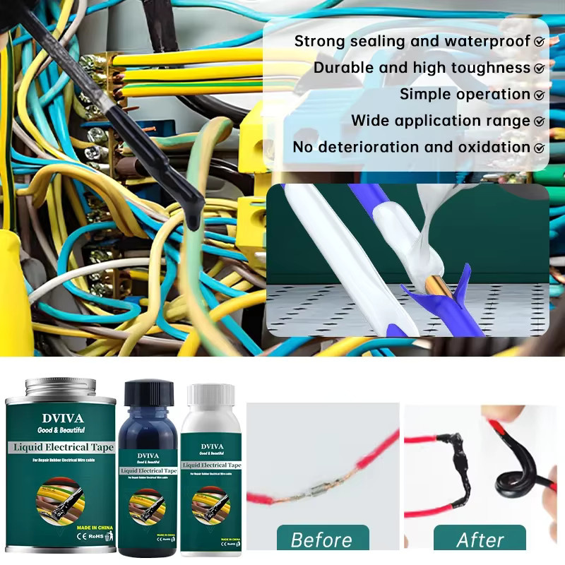 DViva Flüssiges Isolierband wasserdichtes Reparaturgummi für Kabel und Metallschweißkleber 50 ml bis 300 ml - Bild 3