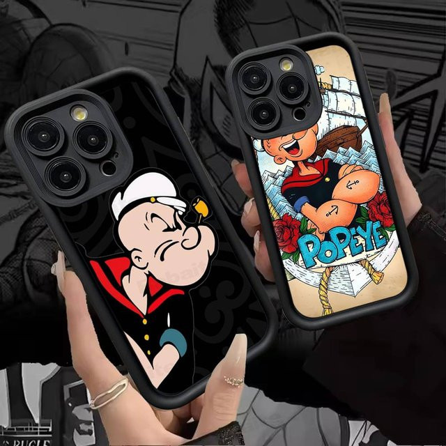 Potdemiel Handyhülle mit Cartoon-Charakter Popeye für iPhone, stoßfeste Silikon-Schutzhülle, mehrfarbig - Bild 1