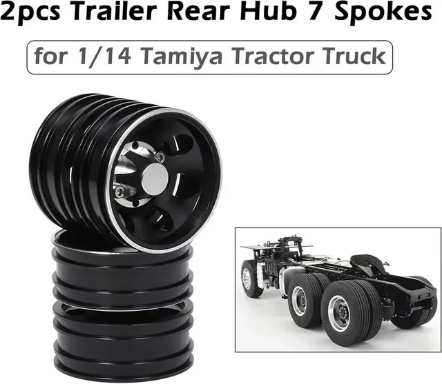 TIMEA RC Auto Metall Anhänger, 2-teiliges Set, 7 Speichen - Bild 1