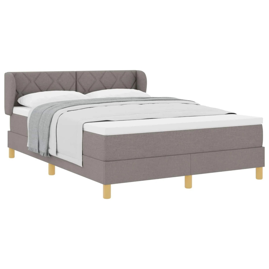 vidaXL Boxspringbett mit Matratze in Taupe, modernes Design mit Taschenfederkern, B/T: 160 x 200 cm - Bild 2