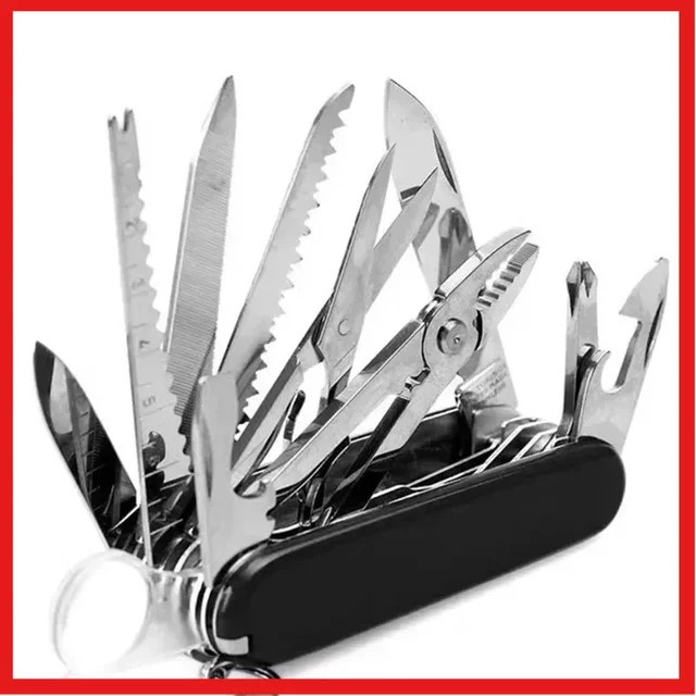 JIMIHOME Mini-Klappmesser Multitool in Schwarz mit 30 Funktionen für Outdoor und Camping - Bild 1