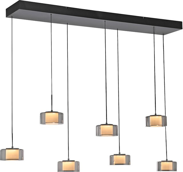 Paul Neuhaus Rika 2115 LED-Pendelleuchte, 7-flammig, schwarz/transparent - Bild 2
