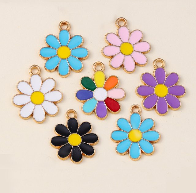 Charms Blumen-Anhänger, Emaille, Bunt, Unisex - Bild 1