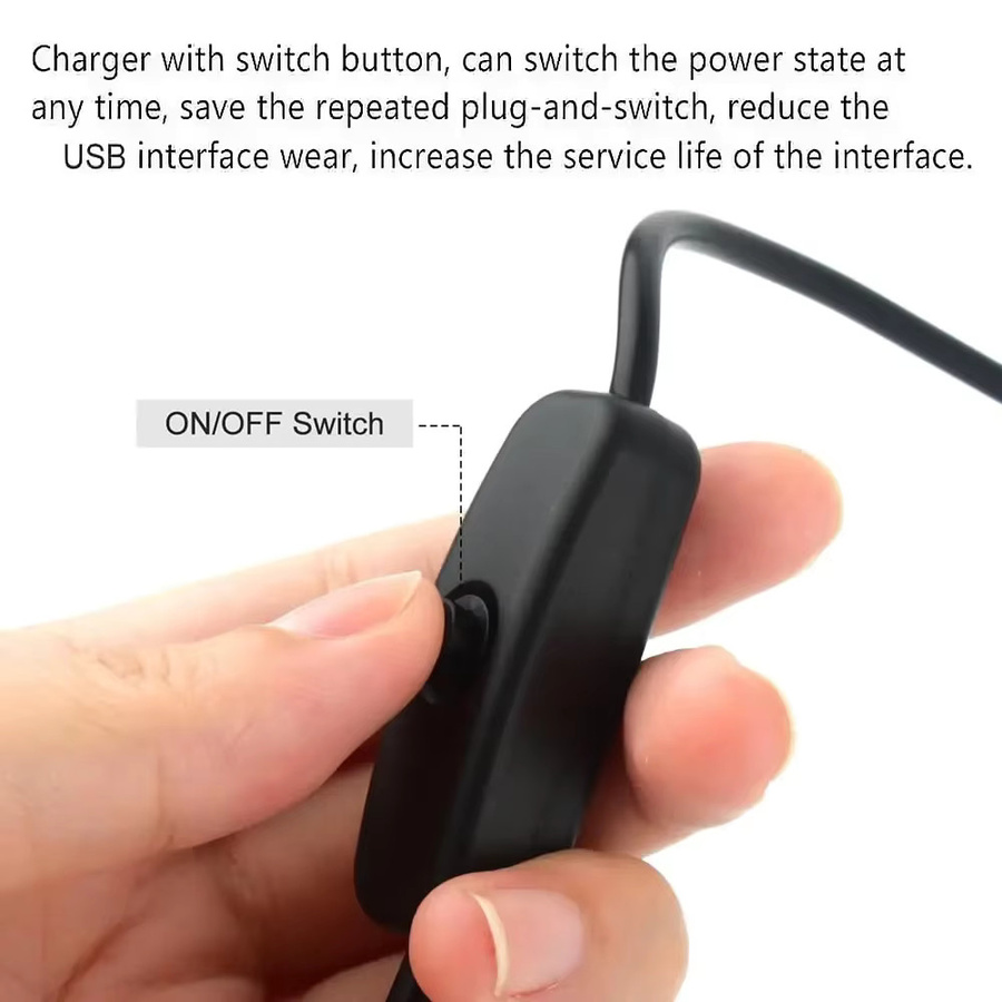 USB Typ-C auf USB 2.0 Verlängerungskabel mit Ein- und Ausschalter für Datenübertragung und Laden in Schwarz - Bild 4