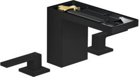 Hansgrohe Axor MyEdition 3-Loch-Waschtischarmatur in Mattschwarz mit Pop-up-Abfluss - Bild 1